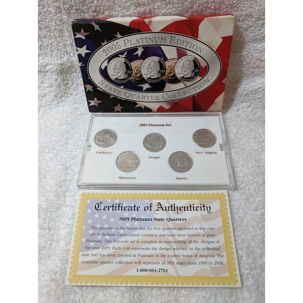 2005 P Platinum Edition State Quarter Collection Brilliant Uncirculated with COA
